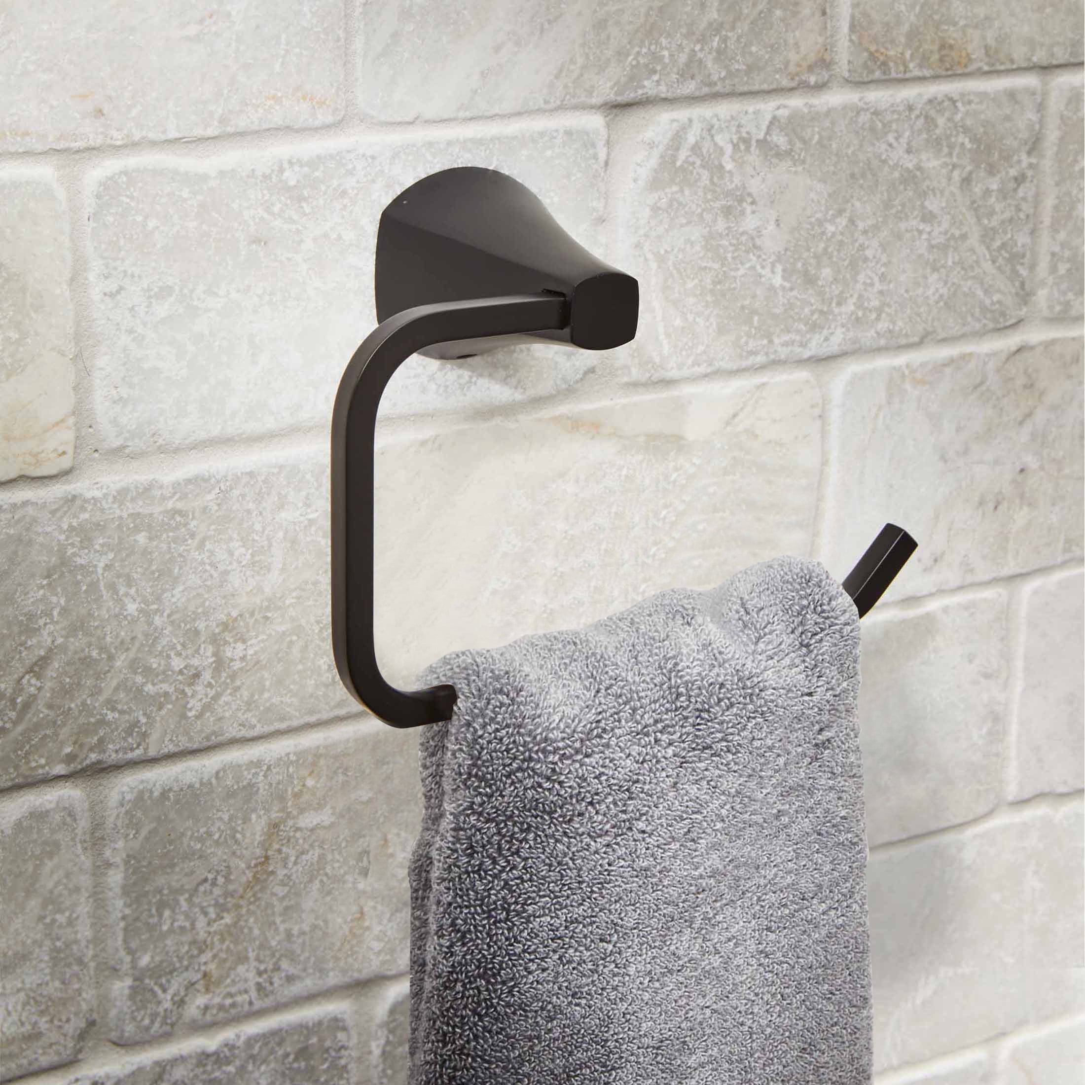 Better Homes & Gardens Simple Flare Style Wall Mount Toilet Paper Holder in Matte Black Finish
