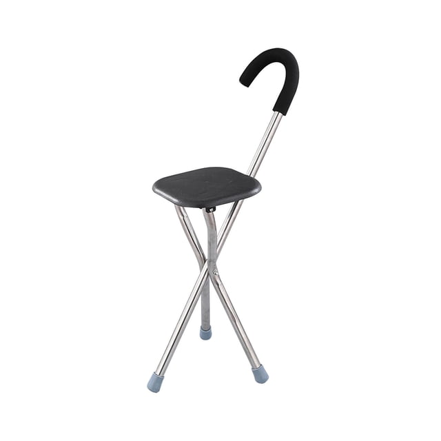 Silla plegable de mimbre con asiento de mimbre, taburete de exterior de 86 cm de altura, soporta hasta 260 kg. Cuadrado Negro