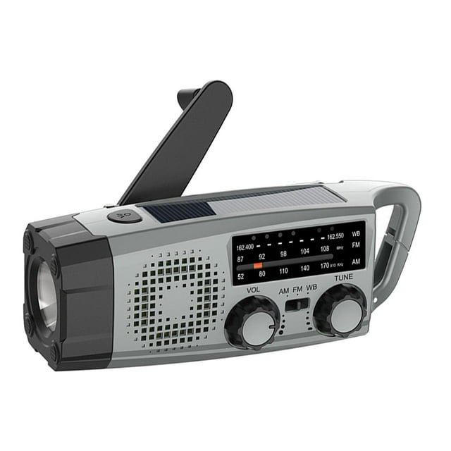 Radio De Manivela Luz LED Brillante Linterna Lectura Radio Meteorológica De Viaje