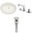 thumbnail image 1 of 19.75-in. W CUPC Oval Bathroom Undermount Sink Set In Biscuit - Chrome Hardware - Overflow Drain Incl. AI-13241, 1 of 8