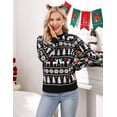 thumbnail image 2 of Juiluna Family Christmas Sweater Reindeer Snowflake Pattern Crew Neck Holiday Pullover Knitwear, 2 of 7