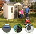 thumbnail image 3 of Lifetime Lockable DIY Polyethylene Storage Shed, 10' x 8', 71.25 sq. ft., Tan & Brown (60178), 3 of 12