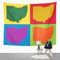 thumbnail image 2 of UFAEZU Colorful Border Abstract with Map Ohio Cartography Color Contour Country Geography Wall Art Hanging Tapestry Home Decor for Living Room Bedroom Dorm 51x60 inch, 2 of 2