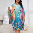 thumbnail image 2 of Seahorse Sea Bottom Sleepshirts For Sleeping Travels Loose Sleepdress Pajama Dress Soft Nightdress Sleepwear, 2 of 7