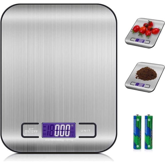 Our Brand - innoHaus Multi-Function Kitchen Food Scale, Digital Display with Tare Function, Precise, Measures in g, oz, lb:oz, ml, fl.oz with Auto-Off, Silver