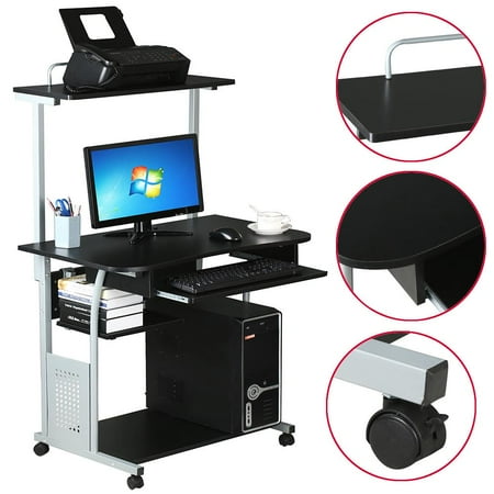 Yaheetech 2 Tier Computer Desk With Printer Shelf Stand Home