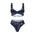 thumbnail image 4 of Daiia Vintage Golden Butterfly Women's Bikini Set Two Piece Swimsuit High Waisted Bikini Adjustable Straps Bikini Perfect for Beach, Pool, and Summer Vacation-Large, 4 of 9