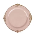 thumbnail image 2 of BalsaCircle 10 Blush Round 10" Disposable Plastic Salad Dinner Plates Gold Embossed Baroque Trim Party Events Decorations, 2 of 8