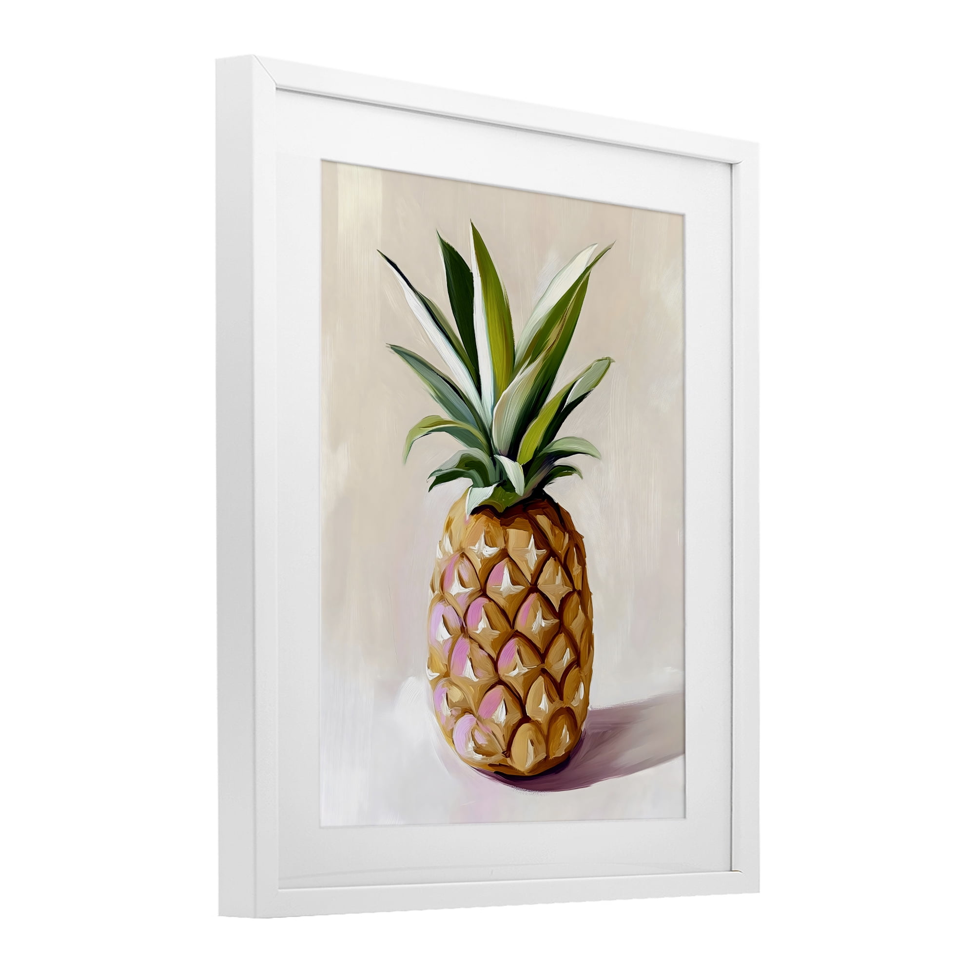 Stupell Industries Pastel Pineapple Tropical Fruit White Framed Print Under Glass, design by The Prints Vibe