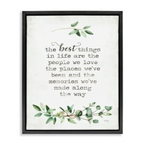 Stupell Industries The Best Things In Life Are People Plants Typography Jet Black Framed Floating Canvas Wall Art, 24x30, by Marla Rae