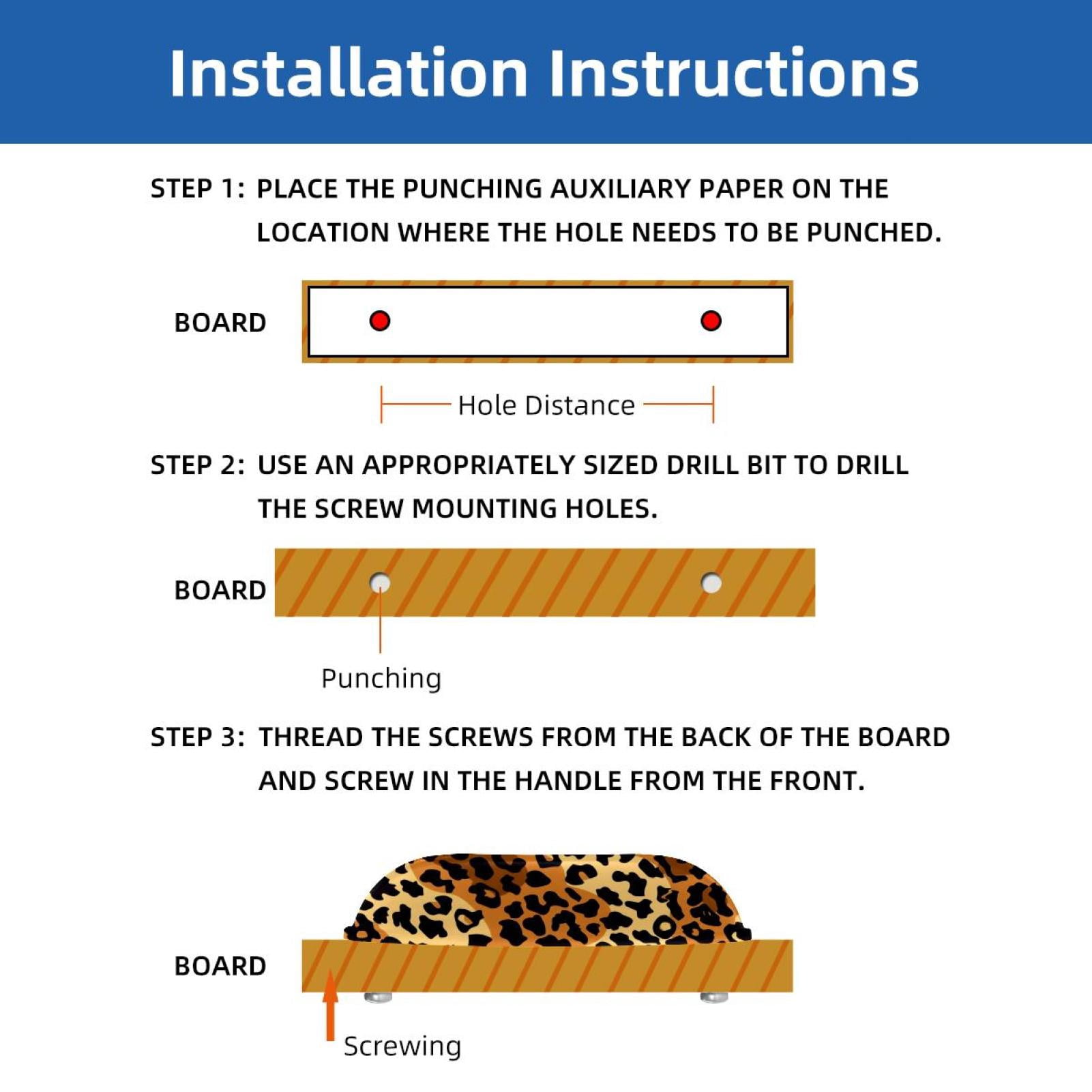 PhooArto 6 Pcs Cup Drawer Pulls, Animal Leopard Pattern Shell Shape Handles Cabinet Knobs for Dresser Cupboard Closet Wardrobe with Screws
