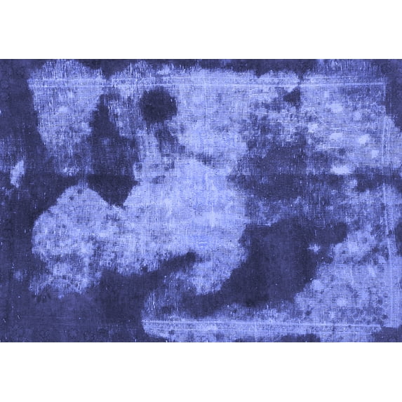 Ahgly Company Machine Washable Indoor Rectangle Abstract Blue Modern Area Rugs, 4' x 6'