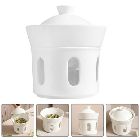 

Mobestech 1Pack Ceramic Bird s Nest Stew Pot For Stewing And Steaming Home Use