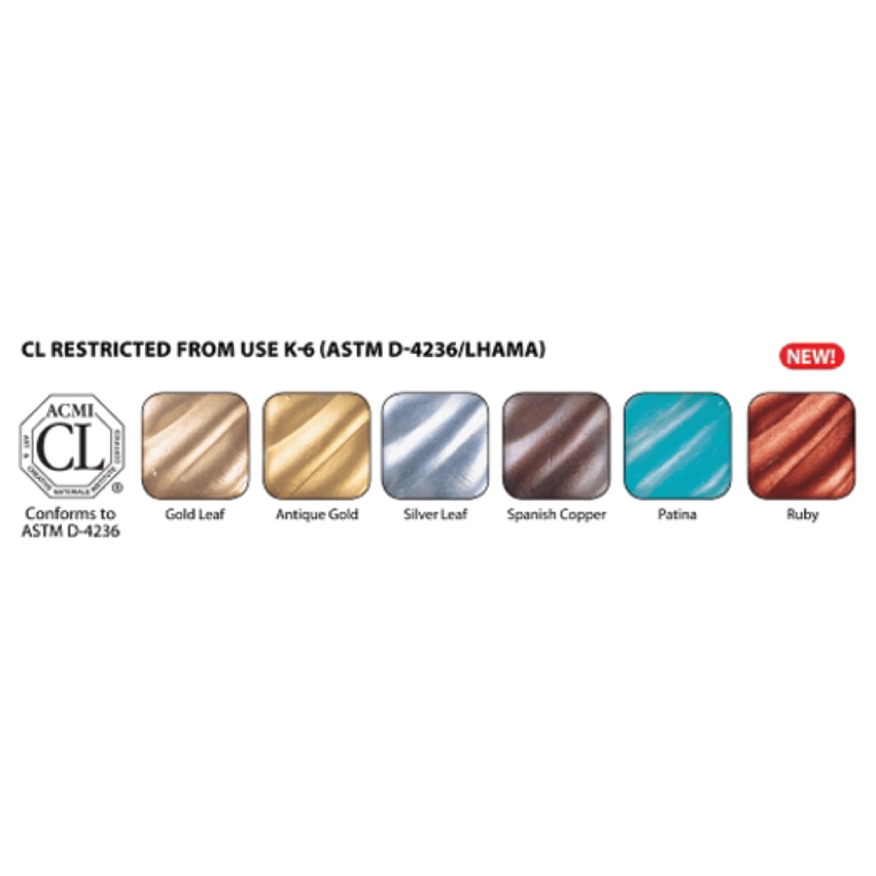 Amaco Rub 'n Buff Metallic Finishes 6Color Sampler Set I