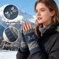 thumbnail image 5 of Women's Knitted Fingerless Gloves Warm Fashion Leaky Finger Casual Knitted Gloves, 5 of 6