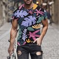 thumbnail image 1 of Qertyioot T-shirt à Manches Courtes Imprimé pour Hommes, Col Rond, Mode Décontractée, Manches Courtes, Économies d'Été, 1 of 5