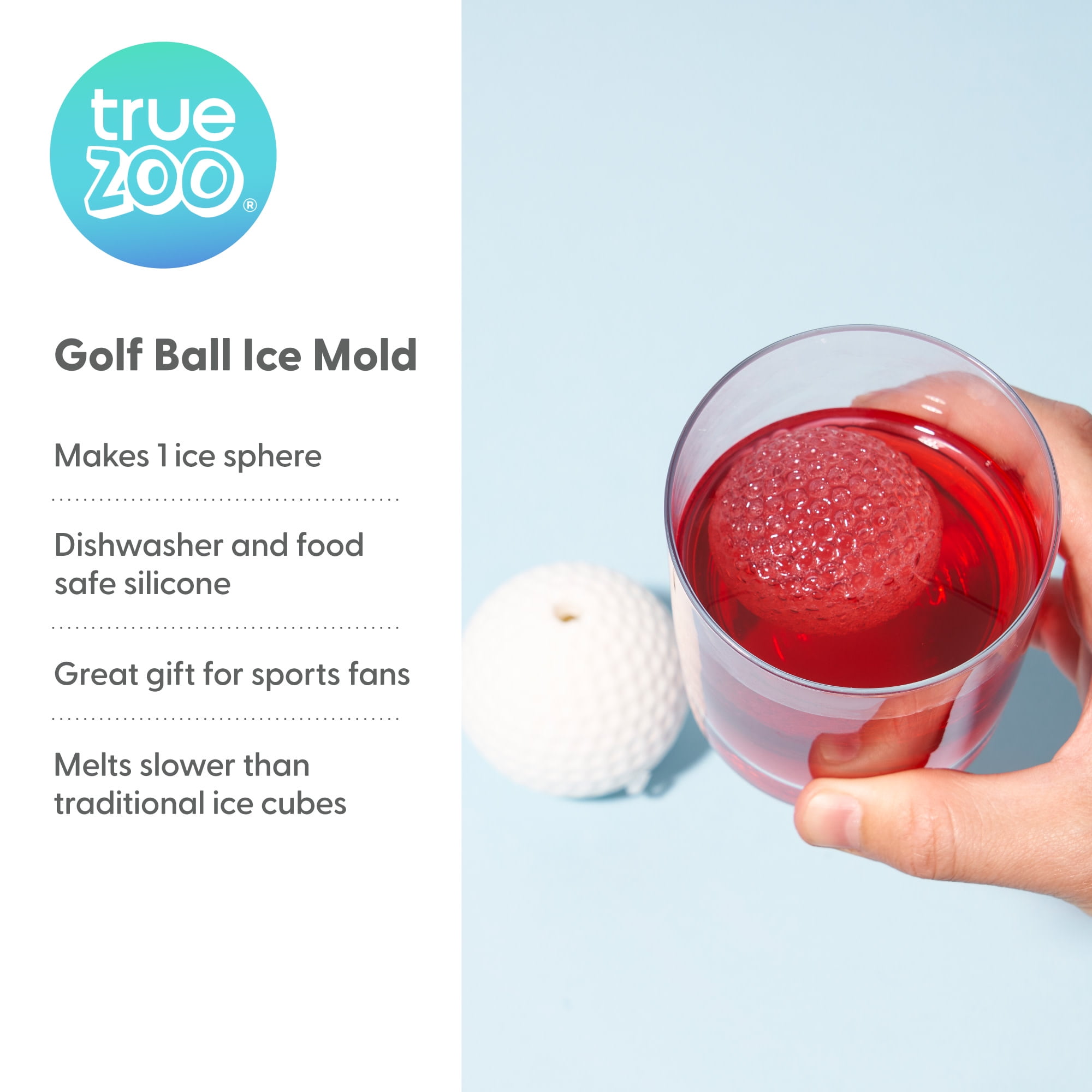 True Golf Ball Dishwasher-Safe Silicone Ice Mold for Freezer 