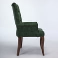 thumbnail image 6 of Upholstered Chenille Fabric Accent Dining Chair with Arms, Curved Solid Rubberwood Legs, Elegant Diamond Tufted Club Chair for Dining Room, Kitchen, Living Room,Olive Green, 6 of 9