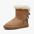 thumbnail image 7 of Weestep Girls Toddler Little Kid Warm Fur Winter Ankle Flat Snow Boot(11 Little Kid, Bow Brown), 7 of 7