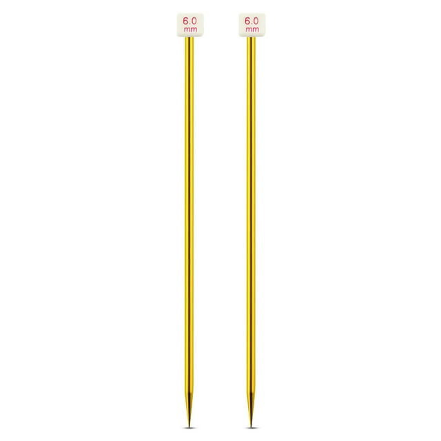 kurtrusly Color Random Knitting Needles Glove Portable Aluminum Weaving Needle Handknitting Tool Needleworking Equipment 6.0mm 1Set