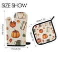 thumbnail image 2 of Yayeee Oven Mitts and Pot Holder Set of 4 Heat Resistant Kitchen Gloves Baking Hot Pad, Beige Fall Coffee, 2 of 5