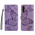 thumbnail image 2 of Feishell Compatible with Samsung Galaxy A25 5G Wallet Case with Wrist Strap, for Men Women, Butterfly Embossed PU Leather Flip Stand Card Slots Protective Phone Cover for Samsung Galaxy A25 5G,Purple, 2 of 11
