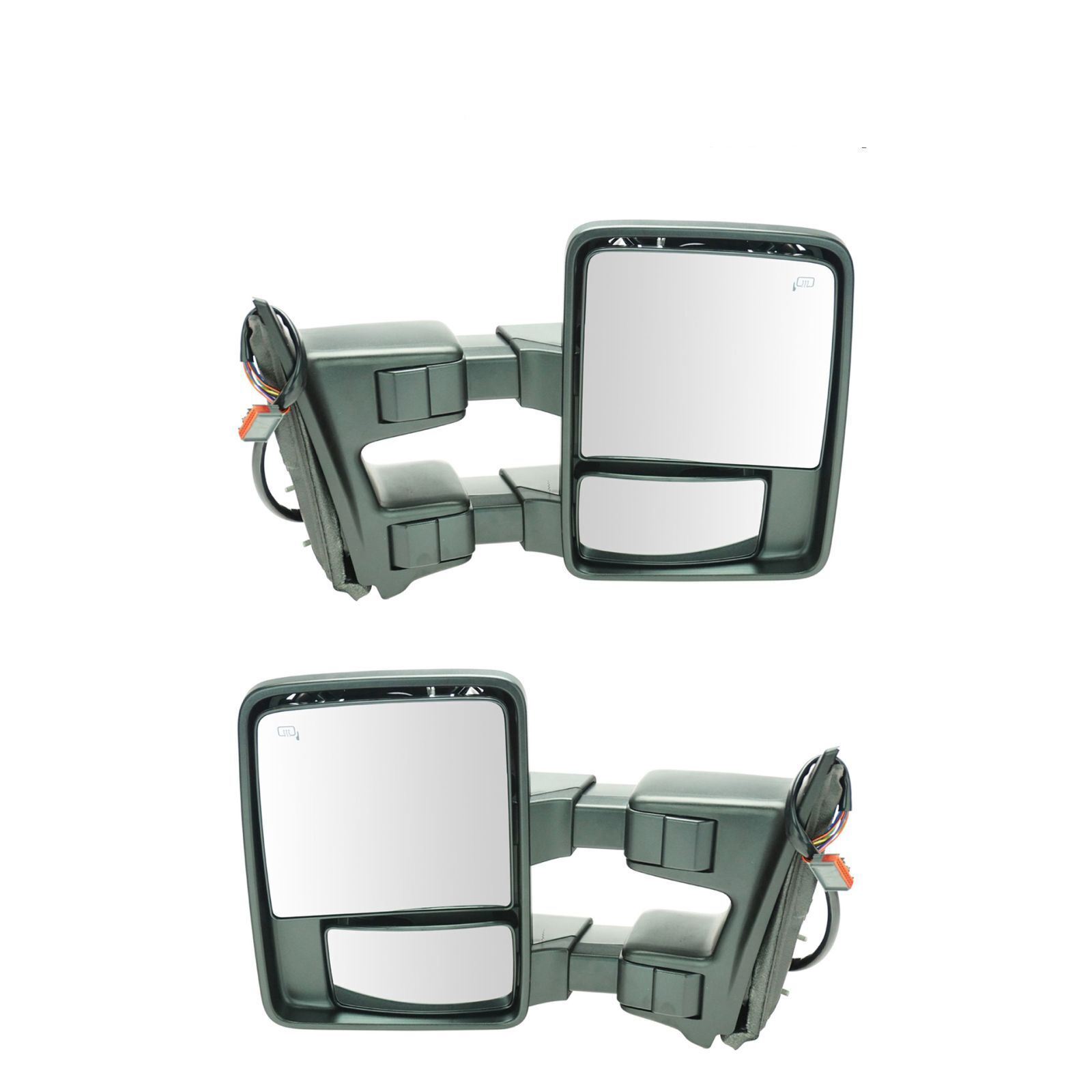 シンプルでおしゃれ GQDDHDS Tow Mirror Power Folding Telescoping Heated Smoked Signal  Pair Fits (Paint to Match Plastic)