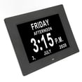 thumbnail image 4 of Reloj de día digital Reloj regulable automático de 7 pulgadas con despertador de mes y año no abreviado para personas mayores Enchufe de EE. UU. de 110-240 V, 4 of 8