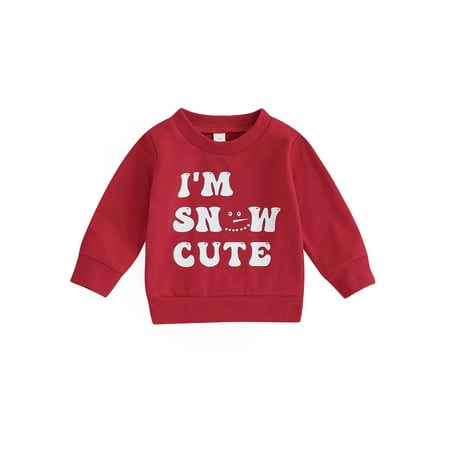 

Arvbitana 0M 6M 12M 18M 24M 2T 3T Toddler Baby Boys Girls Christmas Sweatshirt Long Sleeve Crew Neck Leeter Print Pullover Tops Infant Fall Winter Casual Clothes