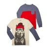 p.s.09 from aeropostale Long Sleeve Graphic and Pocket T-Shirt Value, 2-Pack Set (Little Boys & Big Boys)