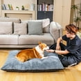 thumbnail image 7 of Baxluxe Pet bed, soft faux fur fabric dog pad, high-density foam, comfortable and soft, washable dog bed, suitable for medium to large dogs, 32.2 inches x 21.6 inches, gray (medium size), 7 of 7