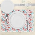 thumbnail image 3 of Ambesonne Floral Place Mats Set of 4, Flowers Berries, Standard Size, Dark Coral Aqua, 3 of 6