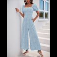 thumbnail image 4 of Mono de Verano 2025 para Mujer, Estilo Floral, Informal, Holgado, con Pierna y Corta. Azul XL, 4 of 10