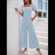 thumbnail image 4 of Mono de Verano 2025 para Mujer, Estilo Floral, Informal, Holgado, con Pierna y Corta. Azul XL, 4 of 10