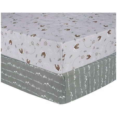UPC: 0846216066115 | Sammy & Lou Blue Brown Multi-color Microfiber Fitted Sheets Crib Bed (2 Pieces )