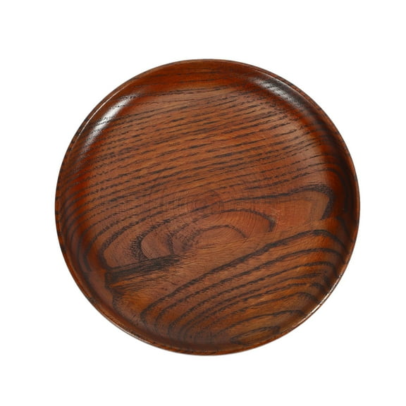 Rollbacks & More Tableware Household Smooth Wooden Bread dish Tray Kitchen Utensils seasoning Plate Round