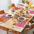 thumbnail image 2 of Bright Pioneer Flower Patchwork Summer Placemats Table Placemats Set Of 4-Linen Kitchen Washable Placemats Table Mats 11.8"x17.7" Non-Slip Heat Resistant, 2 of 6