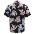 thumbnail image 2 of Men's Hawaiian Tropical Luau Aloha Beach Party Button Up Casual Dress Shirt (Leaves, 4XL), 2 of 4