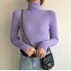 thumbnail image 1 of Suéter elegante de cuello alto para mujer, jersey de otoño e invierno, jersey de punto ajustado con parte inferior, jersey informal de manga larga para mujer, 1 of 5