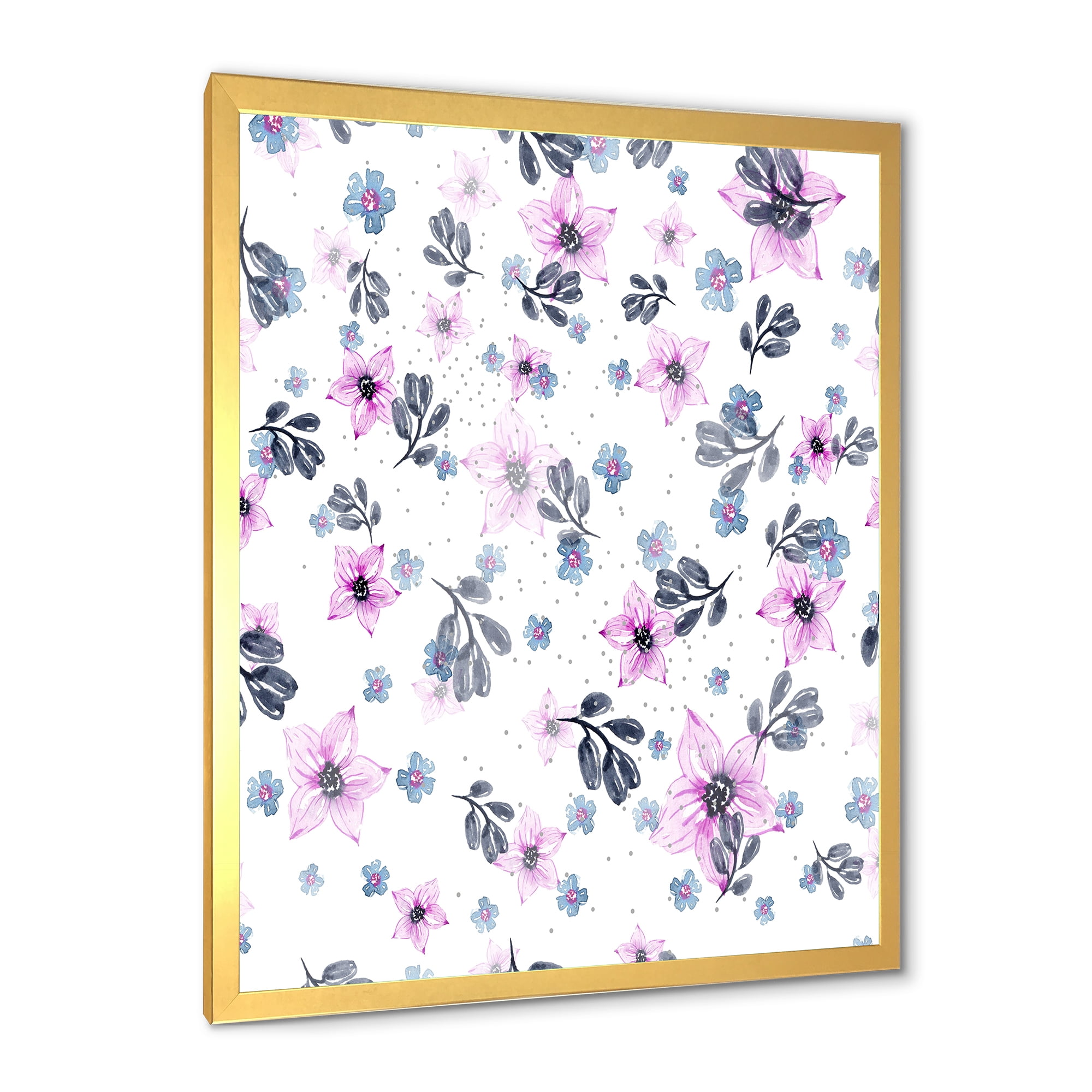 Designart 'Petals and Pink Flowers' Traditional Framed Art Print