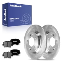 AutoShack 11.18" (284 mm) Rear Solid Brake Rotors   Premium Ceramic Brake Pads | Replacement for 2016-2020 Kia Optima 2017-2019 Hyundai Sonata 2021-2022 Kia Forte | 6-PC Brake Kit