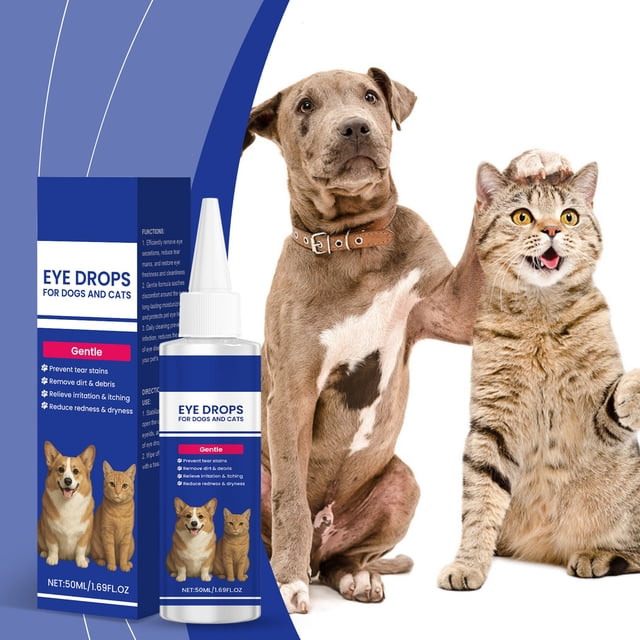 Gotas oftálmicas para perros y gatos | Quitamanchas de lágrimas | Alivia el enrojecimiento, la sequedad, las alergias, la irritación | Fórmula Lubricante Hidratante | Gotero fácil de usar | 50ml