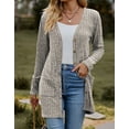thumbnail image 4 of Cardigans for Women Solid Long Sleeve Ribbed Knit Open Front Button Lightweight Fall Cardigan with Pockets Cogild, 4 of 9