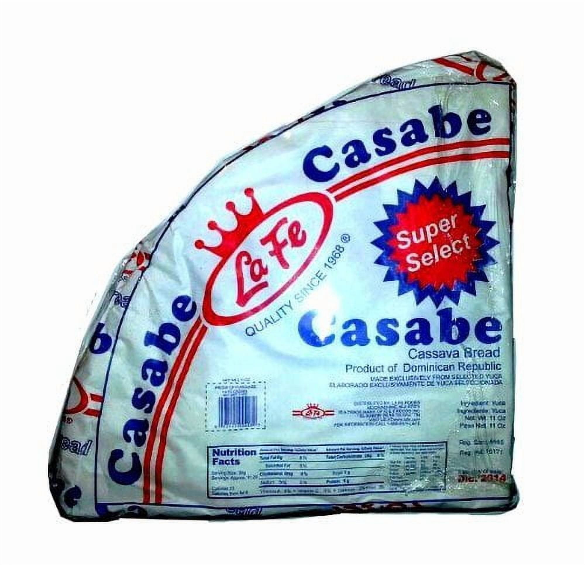 (5 pack) La Fe Casabe Dominican Cassava Bread, 7 oz, 14 Pack, Traditional Flatbread Snack Crackers