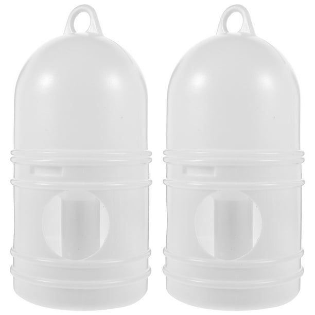 2 bebederos lavables para palomas, dispensador de agua para pájaros, bebedero elegante para pájaros, color blanco