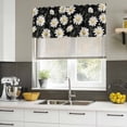 thumbnail image 4 of White Daisy Curtain Valances for Windows, Kitchen Valance Window Treatments Panel 2 Pack, Botanical Floral Plants Stems Rod Pocket Short Curtains for Bathroom Bedroom 60 x 18 Inch, 4 of 8