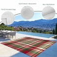 thumbnail image 4 of Scottish Tartan Plaid Indoor Outdoor Rugs 5x8 Ft, Green Gingham Plaid Vintage Geometric Grid Outdoor Patio Rugs Mat Washable Outside Area Rugs Carpet for Porch Deck RV Camping Pool Balcony Backyard, 4 of 9