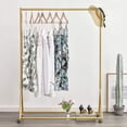thumbnail image 2 of Gold Pipe Clothing Racks Freestanding  Modern Metal Clothes Rack Heavy Duty  Easy Assemble Clothing Rack for Hanging Boutiques and Bedroom L, 2 of 2