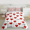 thumbnail image 2 of Homewish Cartoon Heart Pattern Queen Comforter Set,Kawaii 3D Loves Bedding Sets,Red White Bedding Comforter Set For Girls Teens,Microfiber Bedroom Decor,3-Piece, 2 of 8