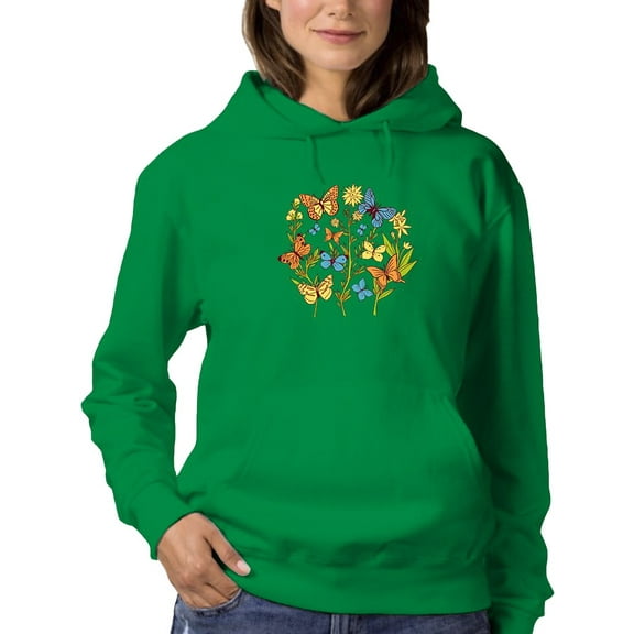 Butterflies. Hoodie Women -Smartprints Designs, Female 4X-Large